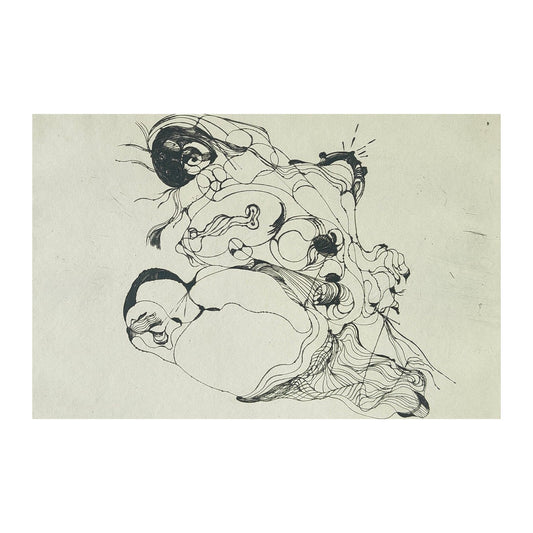 Gravure abstraite en noir et blanc de Serge Kantorowitz, eau-forte originale épreuve d’artiste signée et justifiée