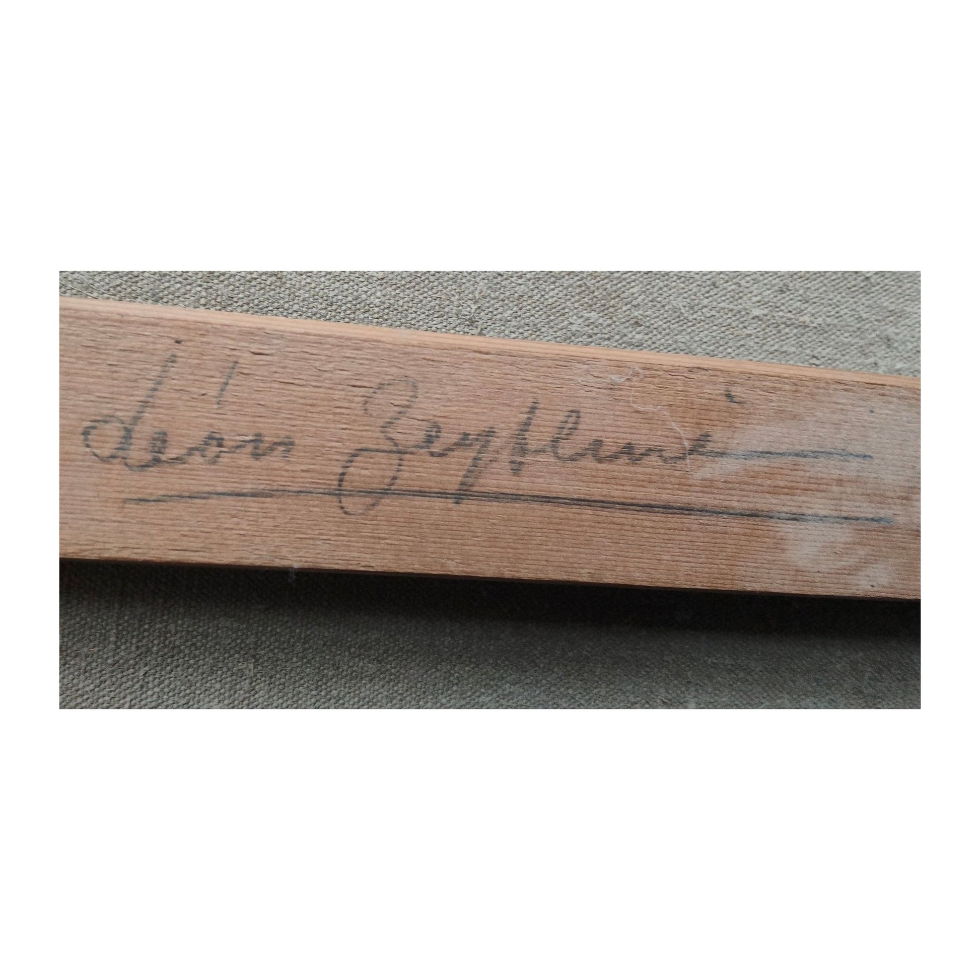 Huile sur toile Remorque (Loire-Inférieure) de Léon Zeytline, œuvre signée recto-verso et encadrée, magnifique scène réaliste idéale pour collectionneur exigeant.