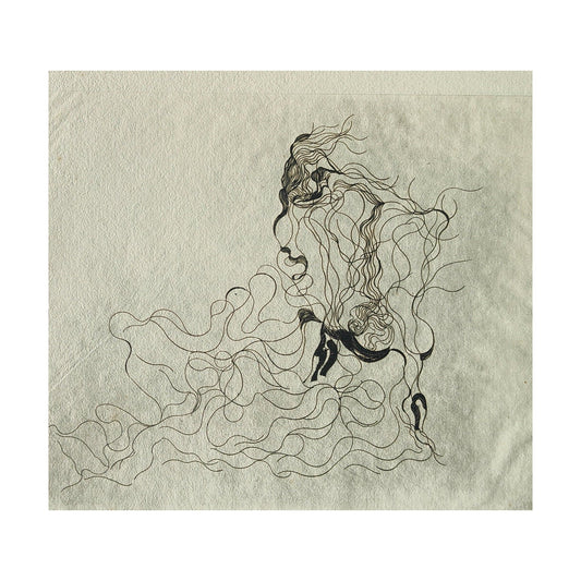 Gravure abstraite en noir et blanc de Serge Kantorowitz, eau-forte originale épreuve d’artiste signée et justifiée