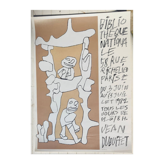 Image traitée - Affiche exposition Jean Dubuffet- bibliothèque nationale 1982
