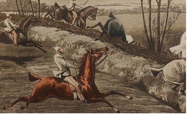 Image traitée - The first steeple chace on record-gravée par Harris dessiné par H. Alken