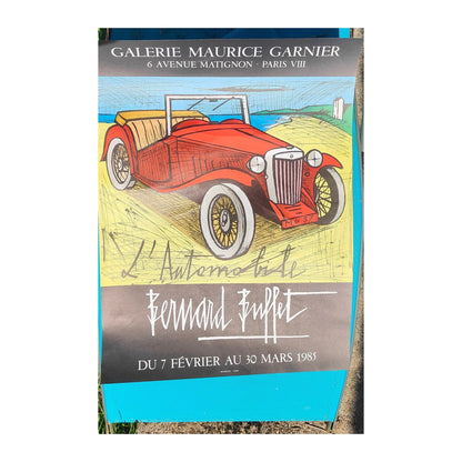 Image traitée - affiche d'exposition de Bernard Buffet- Mourlot- Automobile