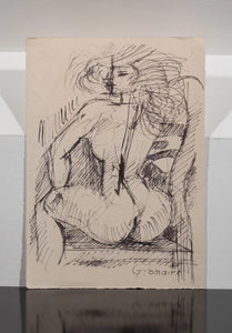 nu féminin-Marcel Gromaire (1892-1971) encre de chine